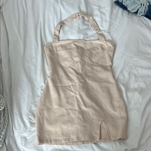 Superdown Cream Zip-Back Dress